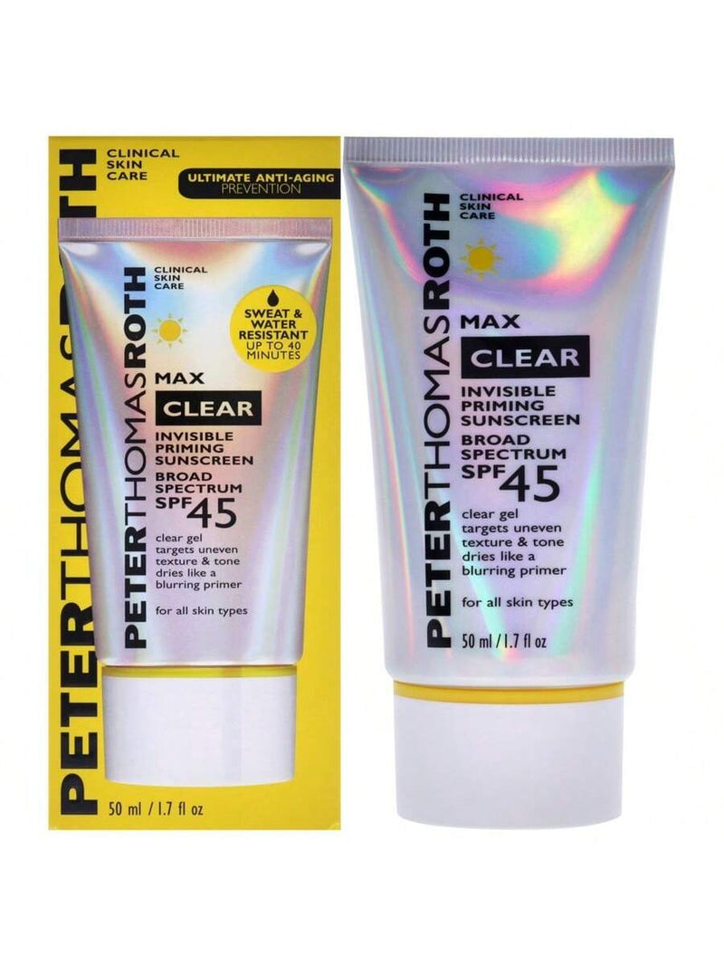 Max Clear Invisible Priming Sunscreen SPF 45 by Peter Thomas Roth for Unisex - 1.7 oz Sunscreen