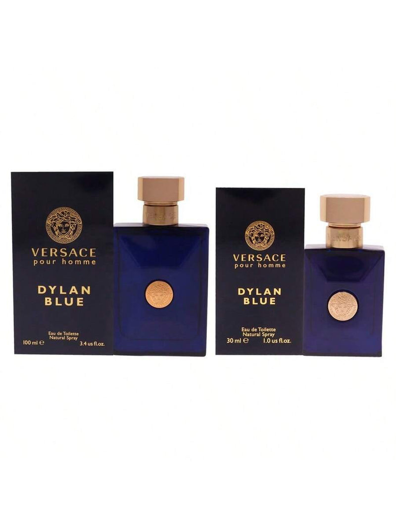 Dylan Blue Kit by Versace for Men - 2 Pc Kit 3.4oz EDT Spray, 1oz EDT Spray