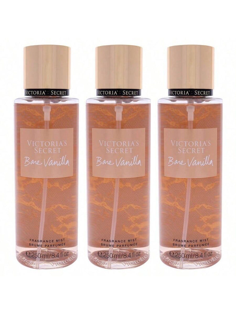 Bare Vanilla by Victorias Secret for Women - 8.4 oz Fragrance Mist - Pack of 3