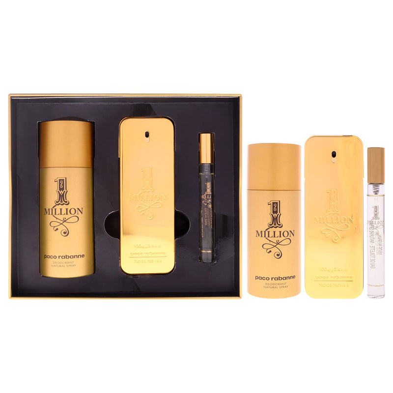 Paco Rabanne 1-Million3pc Men's Eau De Toilette Gift Set