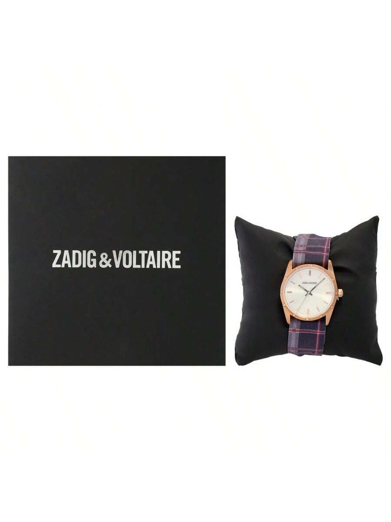 ZVF203 Rose Gold-Purple Multicolor Cloth Bracelet Watch by Zadig & Voltaire for Women - 1 Pc Watch
