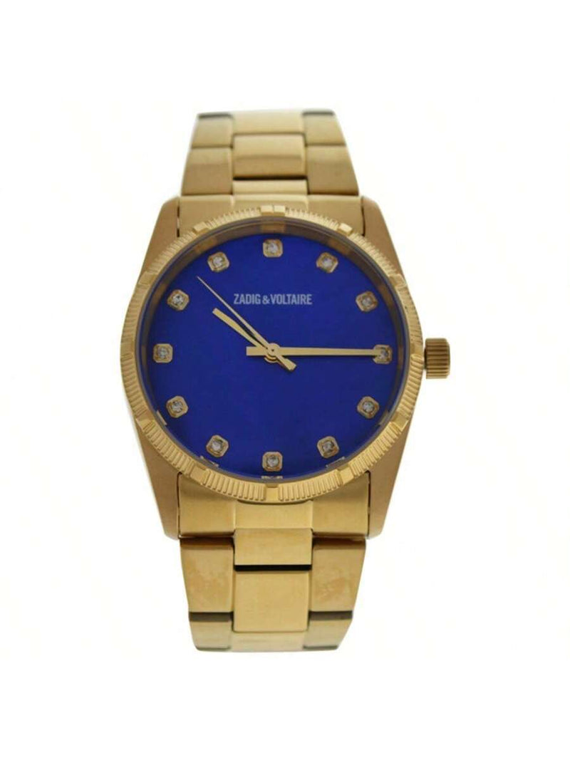 ZVF220 Blue Dial/Gold Stainless Steel Bracelet Watch by Zadig & Voltaire for Unisex - 1 Pc Watch