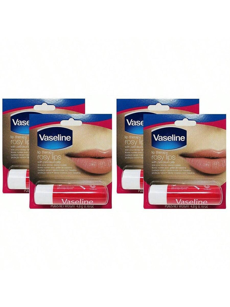 Lip Therapy Petroleum Jelly - Rosy by Vaseline for Women - 0.16 oz Lip Balm - Pack of 6