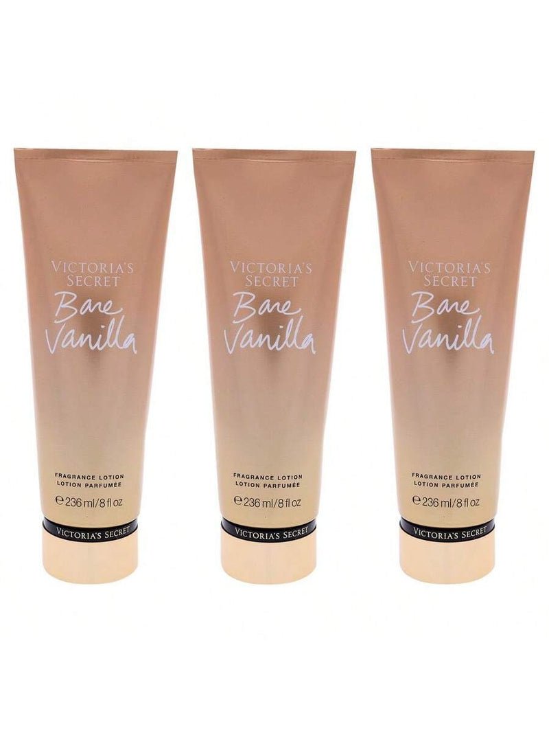 Bare Vanilla Fragrance Lotion by Victorias Secret for Women - 8 oz Body Lotion - Pack of 3