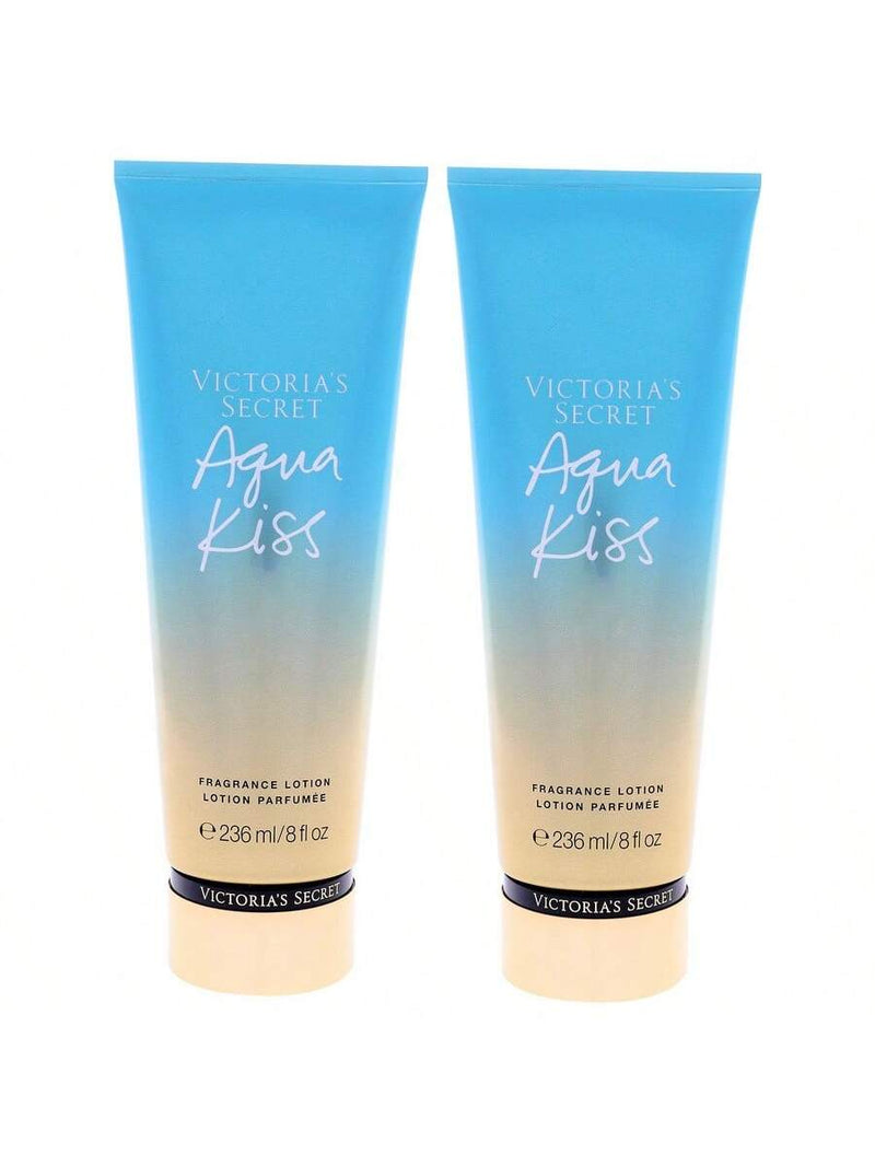 Aqua Kiss Fragrance Lotion by Victorias Secret for Women - 8 oz Body Lotion - Pack of 2