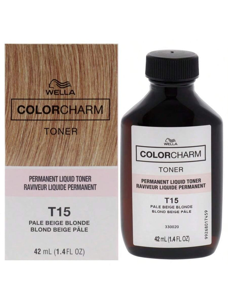 Color Charm Permanent Liquid Toner - T15 Pale Beige Blonde by Wella for Unisex - 1.4 oz Toner