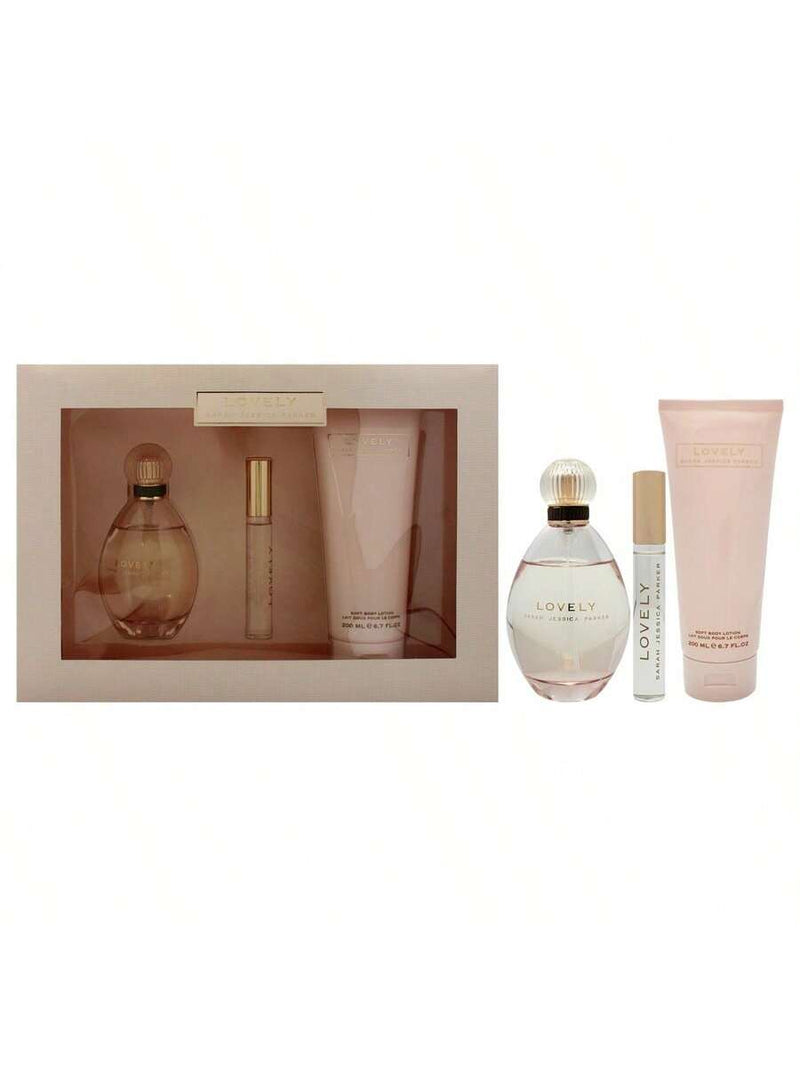 Lovely by Sarah Jessica Parker for Women - 3 Pc Gift Set 3.4oz EDP Spray, 0.34oz EDP RollerBall, 6.7oz Body Lotion