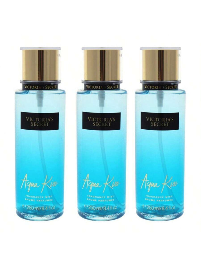 Aqua Kiss by Victorias Secret for Women - 8.4 oz Fragrance Mist - Pack of 3