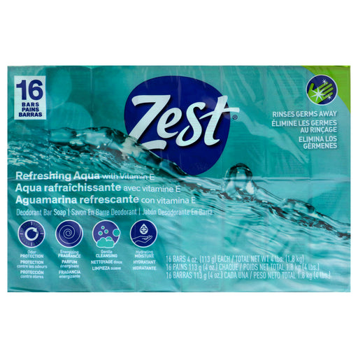 Zest Refreshing Deodorant Bar Soap Aqua