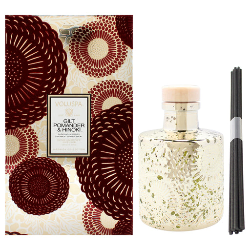 Voluspa Japonica Collection Gilt Pomander And Hinoki Reed Diffuser Unisex Fragrance