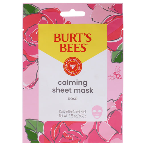 Burt's Bees Calming Sheet Mask Rose Unisex Gift Set
