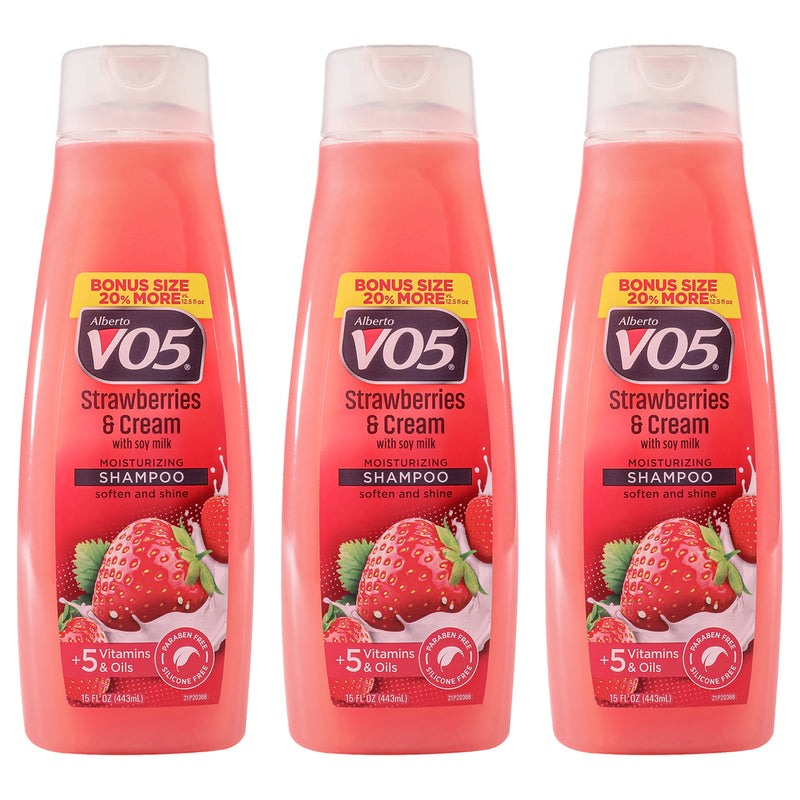 Alberto Vo5 Moisturizing Strawberries Cream Shampoo Pack Of 3