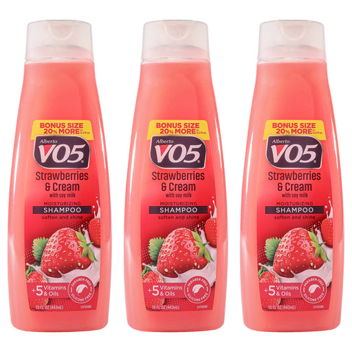 Alberto Vo5 Moisturizing Strawberries Cream Shampoo Pack Of 3