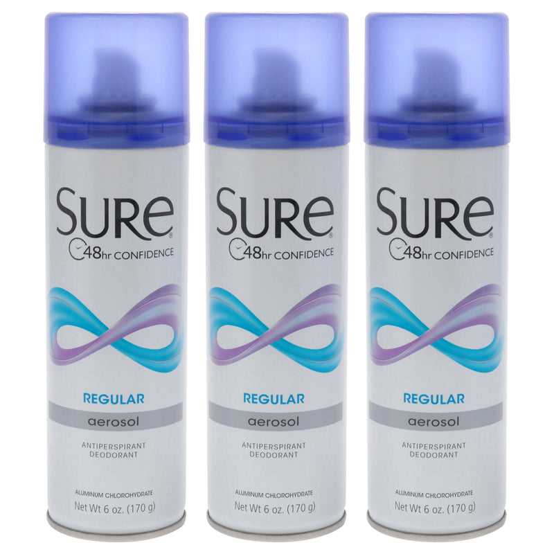 Sure Aerosol Anti-Perspirant And Deodorant Regular Pack Of 3