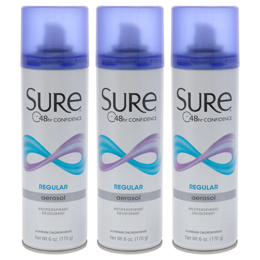 Sure Aerosol Anti-Perspirant And Deodorant Regular Pack Of 3