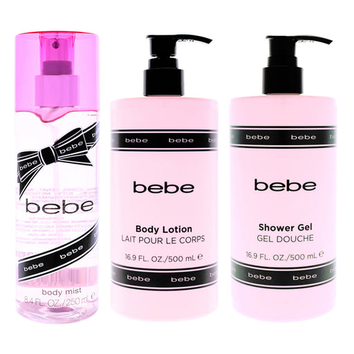 Bebe Shining Silver Trio Kit Women's Body Mist Gift Set