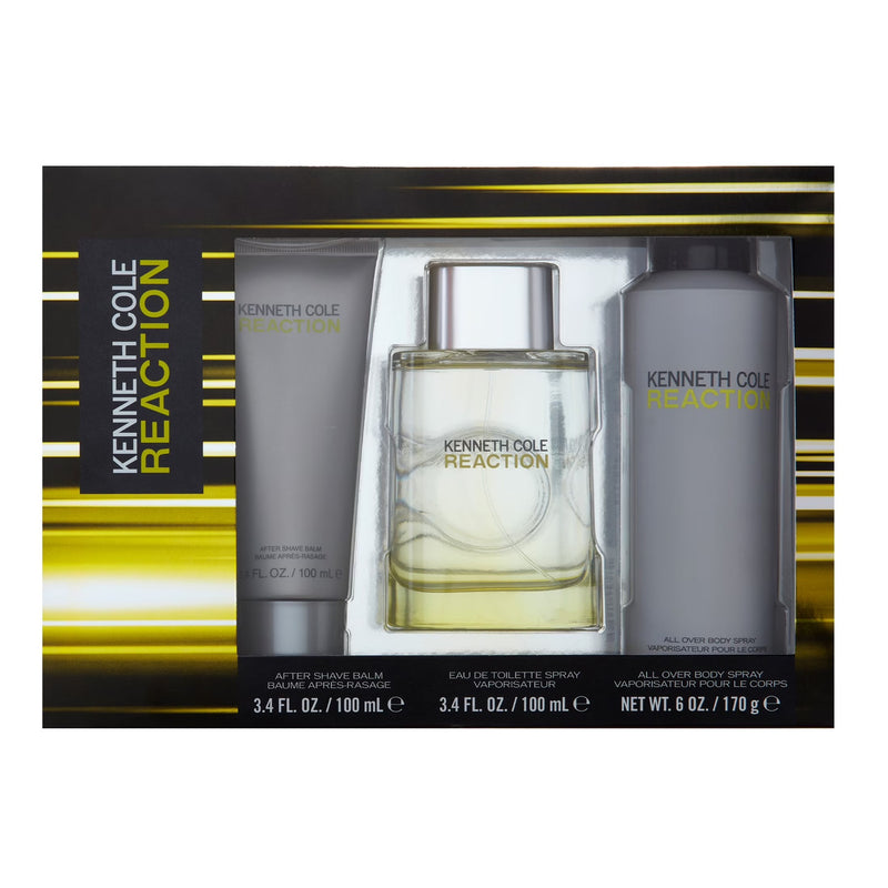 Kenneth Cole Reaction + After Shave Balm + All Over Body Men's Eau De Toilette Gift Set