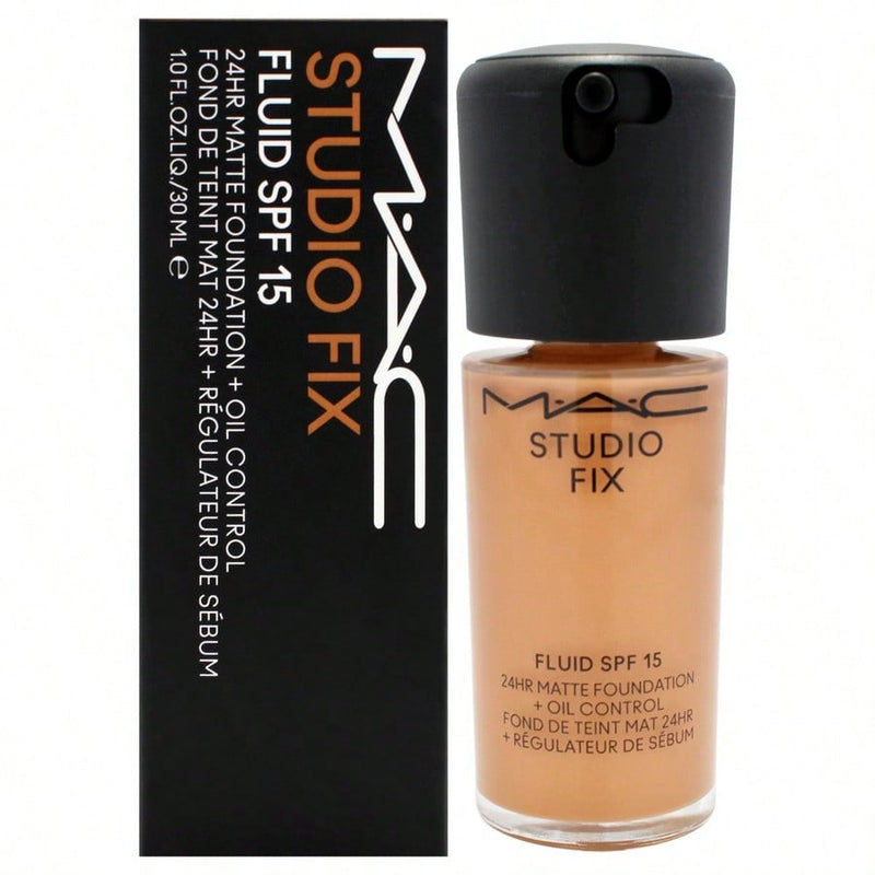 Studio Fix Fluid SPF 15 24HR Matte Foundation Plus Oil Control - NW40 Toasted Beige with Rosy Undertones by MAC for Women - 1 oz Foundation