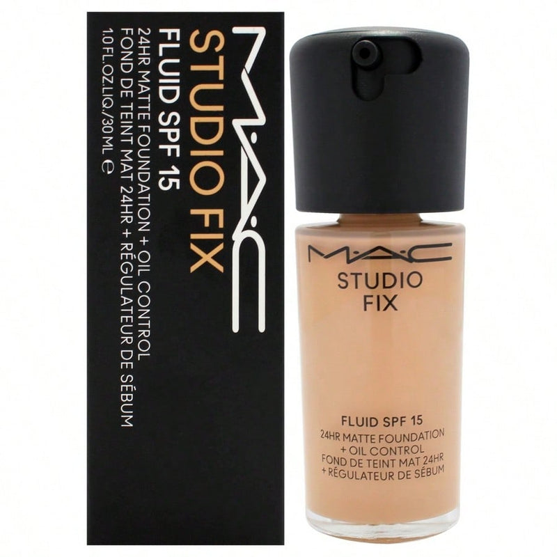 Studio Fix Fluid SPF 15 24HR Matte Foundation Plus Oil Control - NC37 Medium Beige With Neutral Undertone by MAC for Women - 1 oz Foundation