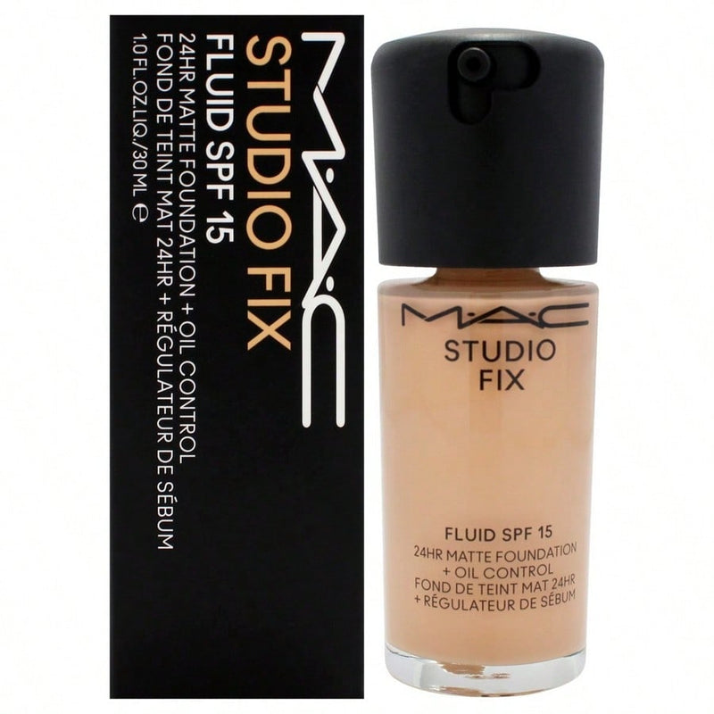 Studio Fix Fluid SPF 15 24HR Matte Foundation Plus Oil Control - NC27 Beige With Neutral Undertone by MAC for Women - 1 oz Foundation