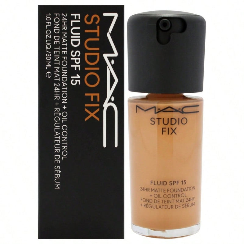 Studio Fix Fluid SPF 15 24HR Matte Foundation Plus Oil Control - NC45 Bronze With Golden Undertone by MAC for Women - 1 oz Foundation