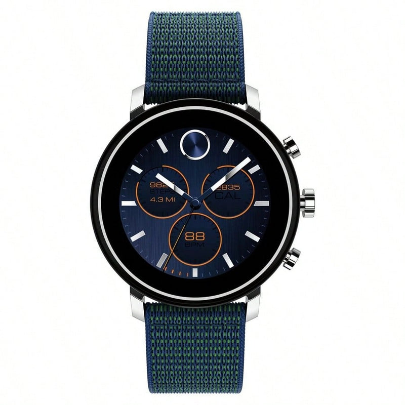 Movado Unisex's Connect 3660030 Strap Black Dial Digital Movement Buckle Clasp 42mm Round Watch