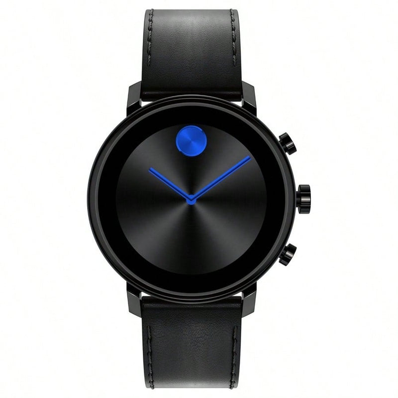 Movado Unisex's Connect 3660029 Strap Black Dial Digital Movement Buckle Clasp 42mm Round Watch