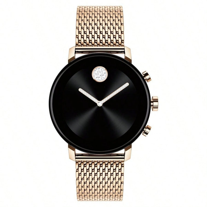 Movado Unisex's Bold 3660027 Bracelet Black Dial Digital Movement Fold over Clasp 40mm Round Watch