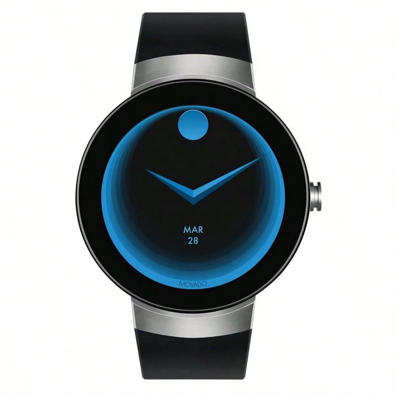 Movado Unisex's Connect 3660016 Strap Black Dial Digital Movement Buckle Clasp 47mm Round Watch