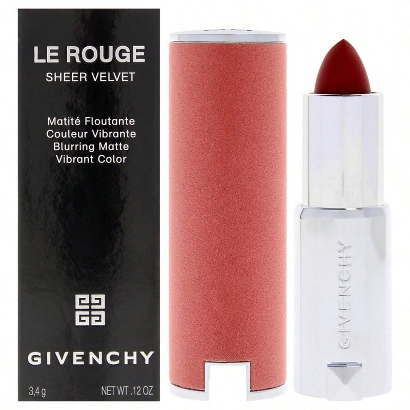 Le Rouge Sheer Velvet Matte Lipstick - 37 Rouge Graine by Givenchy for Women - 0.12 oz Lipstick (Refillable)