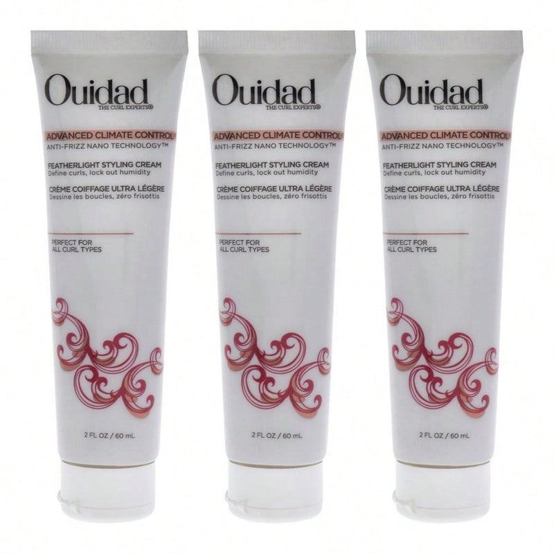 Advanced Climate Control Featherlight Styling Cream by Ouidad for Unisex - 2 oz Cream - Pack of 3