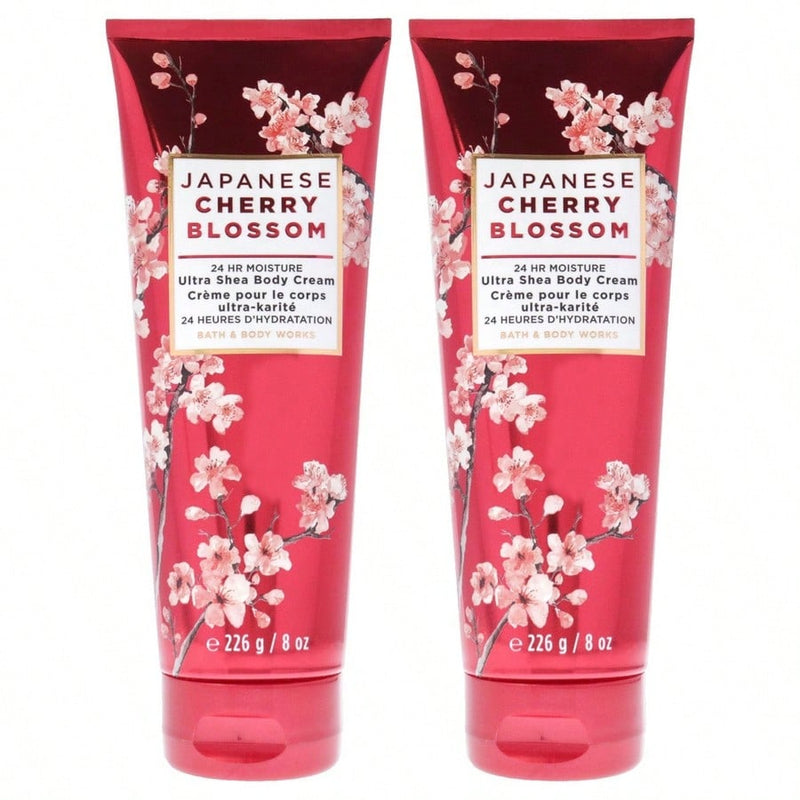 Japanese Cherry Blossom by Bath and Body Works for Women - 8 oz Body Cream - Pack of 2