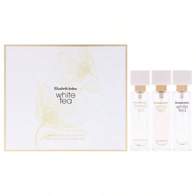 White Tea Fragrance Collection Set by Elizabeth Arden for Women - 3 Pc Mini Gift Set 0.33oz White Tea EDT Spray, 0.33oz White Tea EDP Spray, 0.33oz White Tea Eau Florale EDT Spray