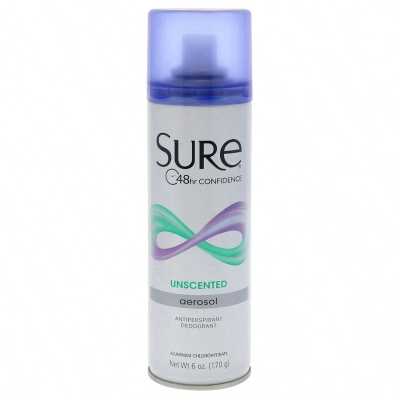 Aerosol Anti-Perspirant and Deodorant - Unscented by Sure for Unisex - 6 oz Deodorant Spray