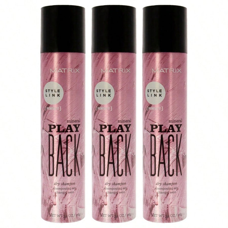 Style Link Mineral Play Back Dry Shampoo by Matrix for Unisex - 3.4 oz Dry Shampoo - Pack of 3