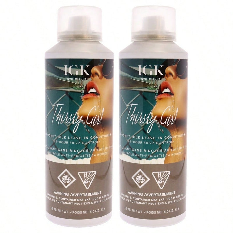 Thirsty Girl Coconut Milk Leave-In Conditioner by IGK for Unisex - 5 oz Conditioner - Pack of 2