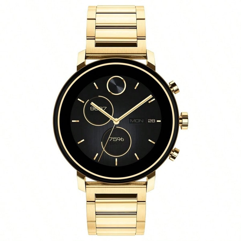 Movado Men's Bold 3660036 Bracelet Black Dial Quartz Movement Fold over Clasp 42mm Round Watch