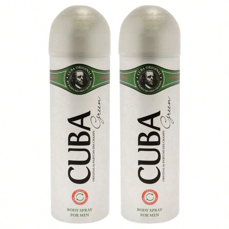Cuba Green by Cuba for Men - 6.6 oz Body Spray - Pack of 2