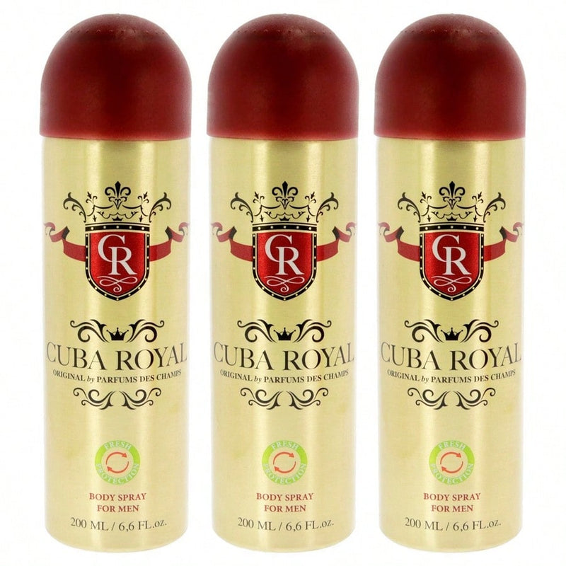 Cuba Royal by Cuba for Men - 6.6 oz Body Spray - Pack of 3