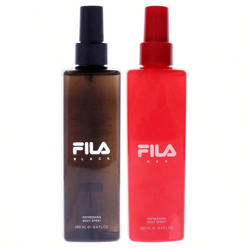 Fila Body Spray Kit by Fila for Men - 2 Pc Kit 8.4oz Fila Red Body Spray, 8.4oz Fila Black