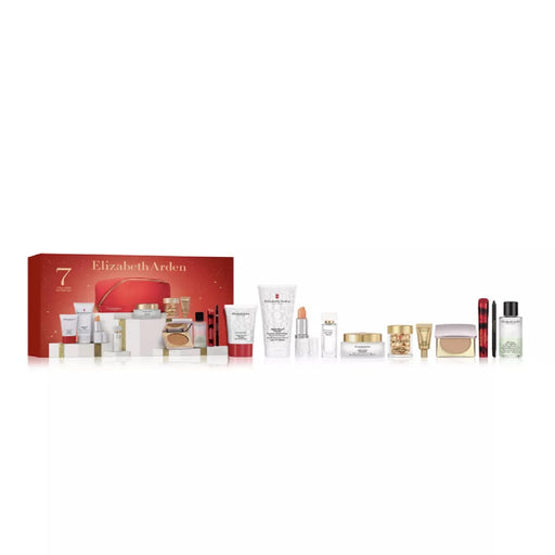 Elizabeth Arden Unwrap Your Beauty Advanced Cap + Lift & Firm Day Eye Cream Skin & Lip Protectant Hand Treatment + Mascara + Eyeliner + Makeup Remover + Pressed Powder + White Tea + Bag Women's Eau De Toilette Gift Set