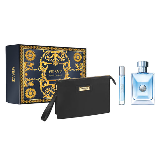 Versace Pour Homme + Pouch Men's Eau De Toilette Gift Set