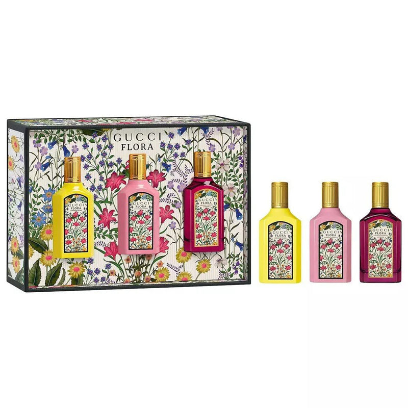 Gucci Flora 3: Gorgeous Gardenia + Gorgeous Orchid + Gorgeous Gardenia Intense Women's Eau De Parfum Gift Set