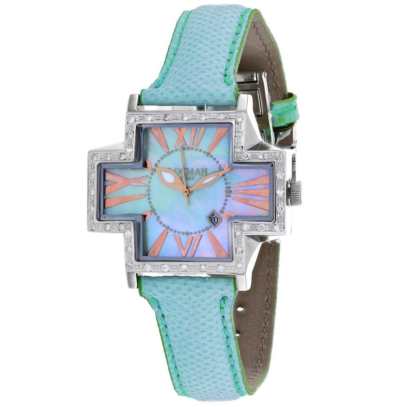 Locman Women's Diamond Italy Plus 181MOPSKD/SKKS Strap Mother of Pearl Dial Quartz Movement Buckle Clasp 35mm Plus Watch