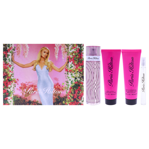 Paris Hilton 4 Pc Gift Set EDP Spray, EDP Spray (Mini), Body Lotion, Bath and Shower Gel Women's Eau De Parfum Gift Set