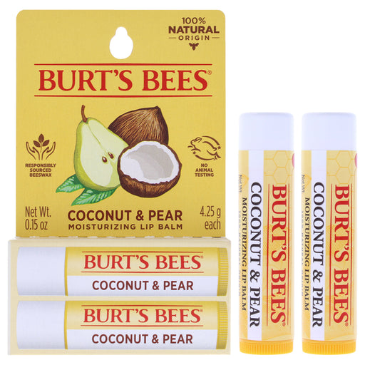 Burt's Bees Coconut And Pear Moisturizing Lip Balm Twin Pack