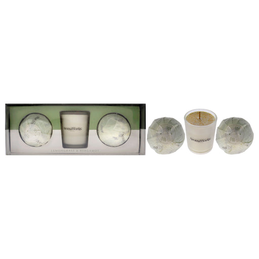 Aromaworks Light Candle Lemongrass And Bergamot Unisex Gift Set