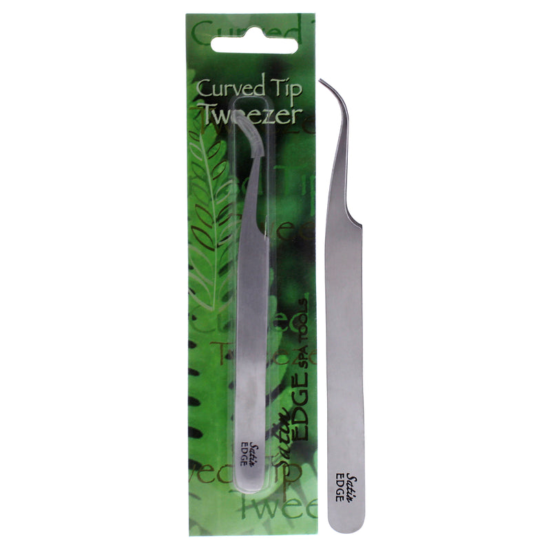 Satin Edge Curved Tip Tweezers Unisex Gift Set
