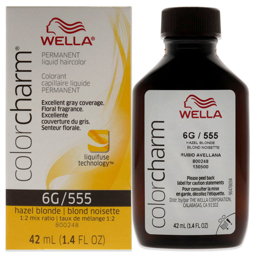 Wella Color Charm Permanent Liquid Hair Color 555 6g Hazel Blond