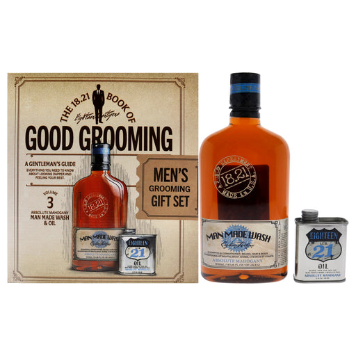 18.21 Man Made Book Of Good Grooming Volume 3 Absolute Mahogany Men's Gift Set
